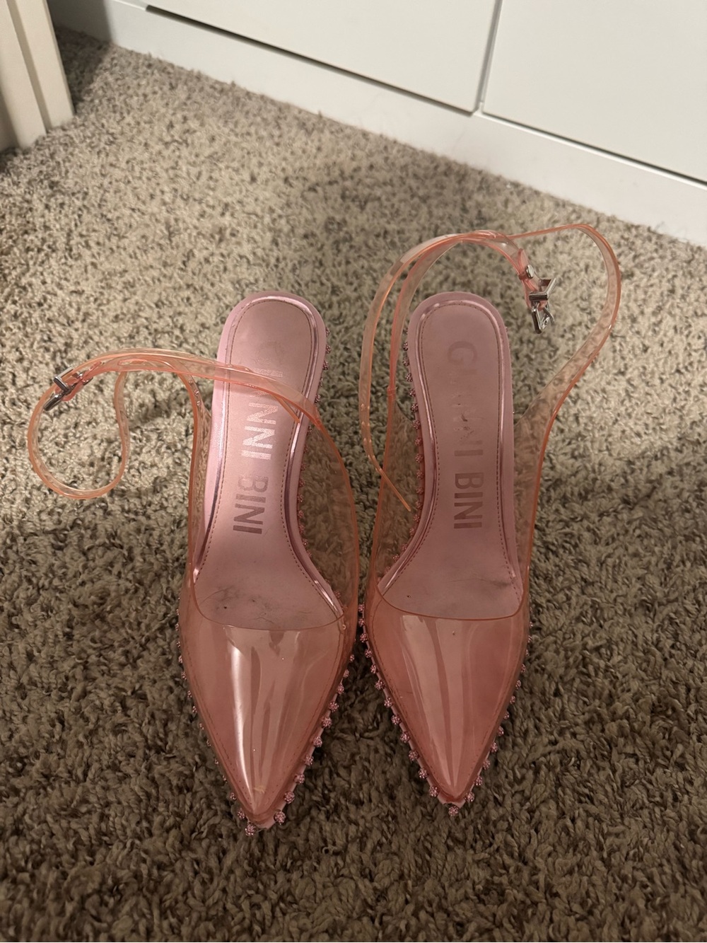 Gianni Bini Blush Pink Pointed Slingback Heels